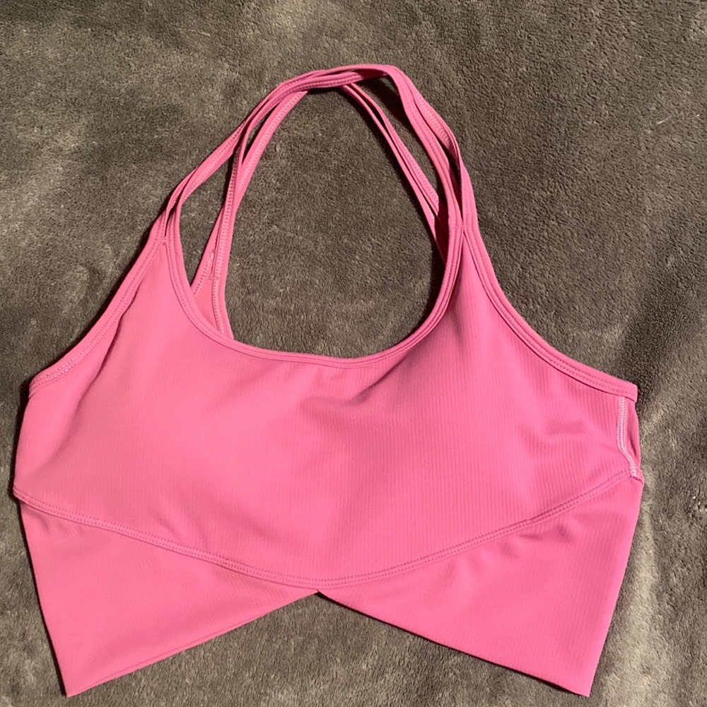Medium pink crop shop boutique sports bra